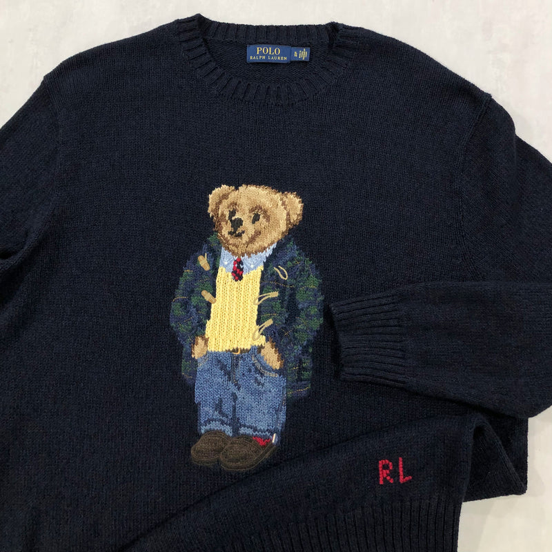Polo Ralph Lauren Bear Cotton Linen Knit Sweater (XL)