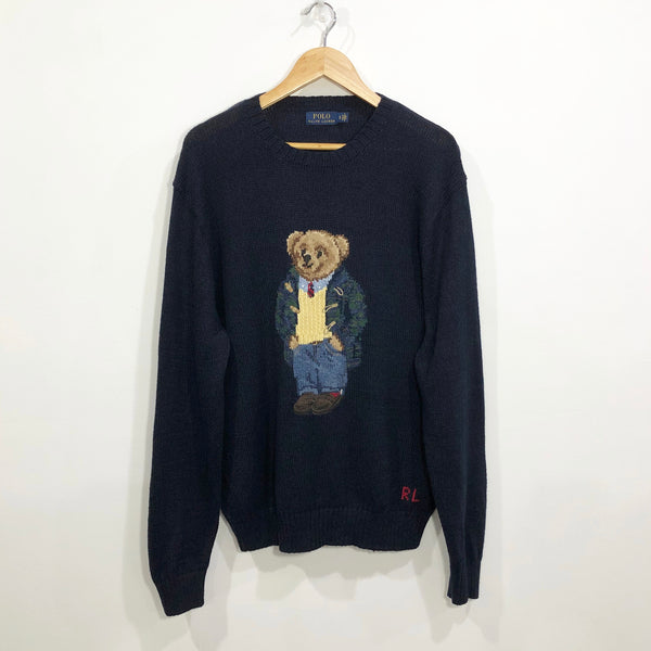 Polo Ralph Lauren Bear Cotton Linen Knit Sweater (XL)