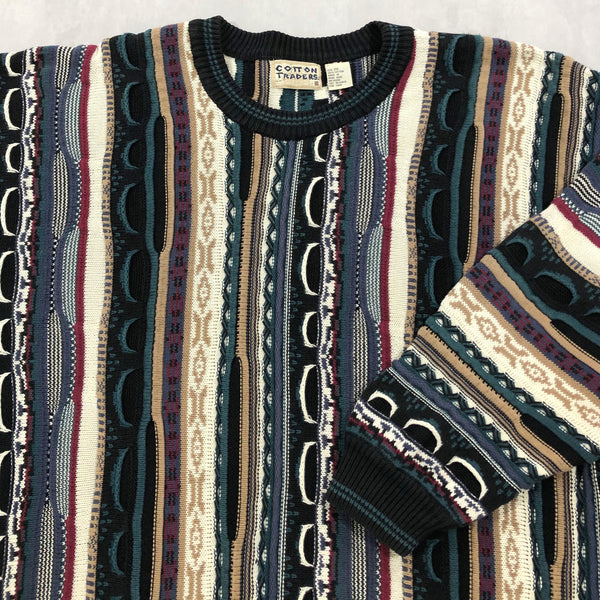 Vintage Cotton Traders Heavy Cable Knit Sweater (2XL)