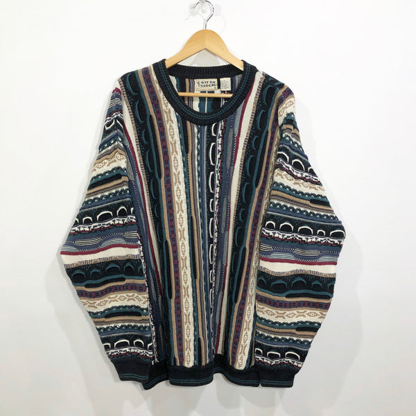 Vintage Cotton Traders Heavy Cable Knit Sweater (2XL)