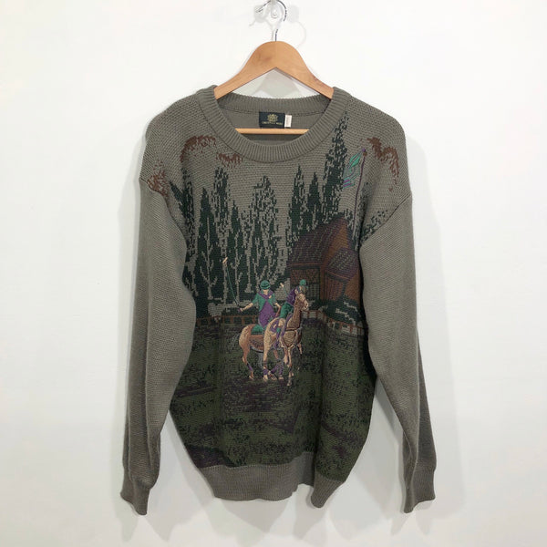 Vintage Knit Sweater Polo (L)