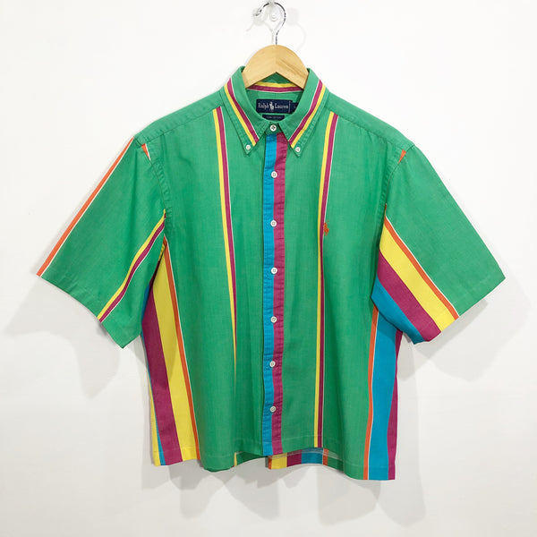 [REWORKED] Vintage Polo Ralph Lauren Cropped Shirt (L)