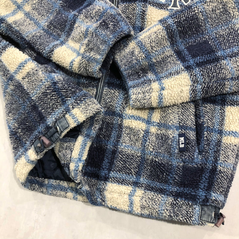 Vintage MLB Sherpa Hoodie Zip Jacket New York Yankees (M)