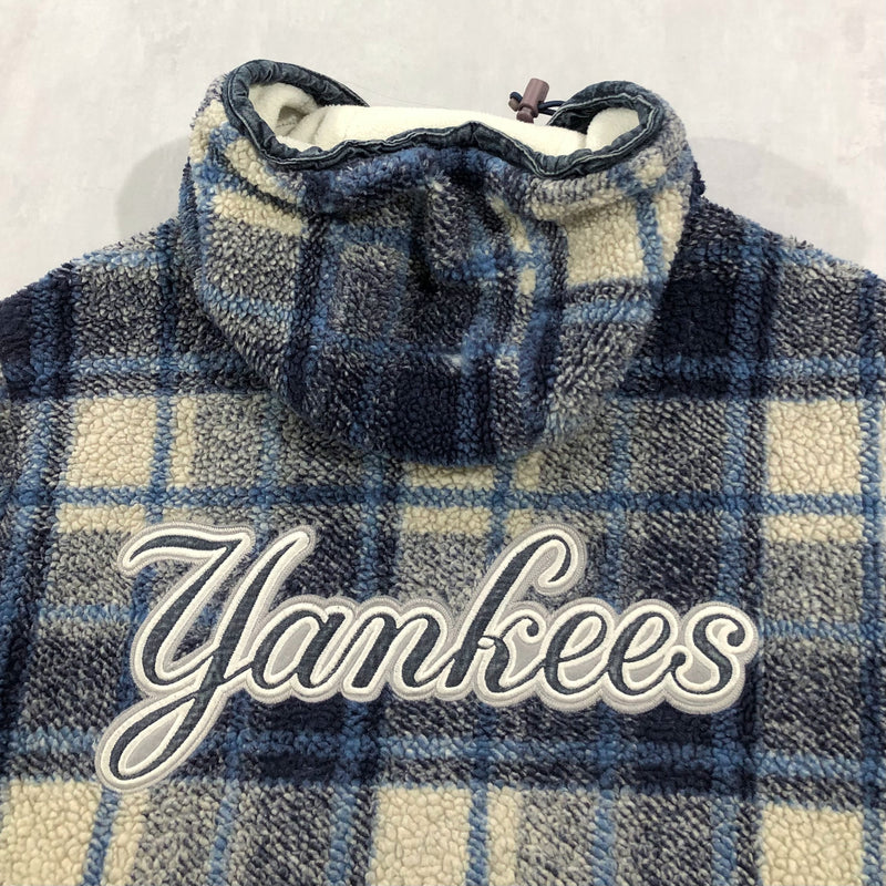 Vintage MLB Sherpa Hoodie Zip Jacket New York Yankees (M)