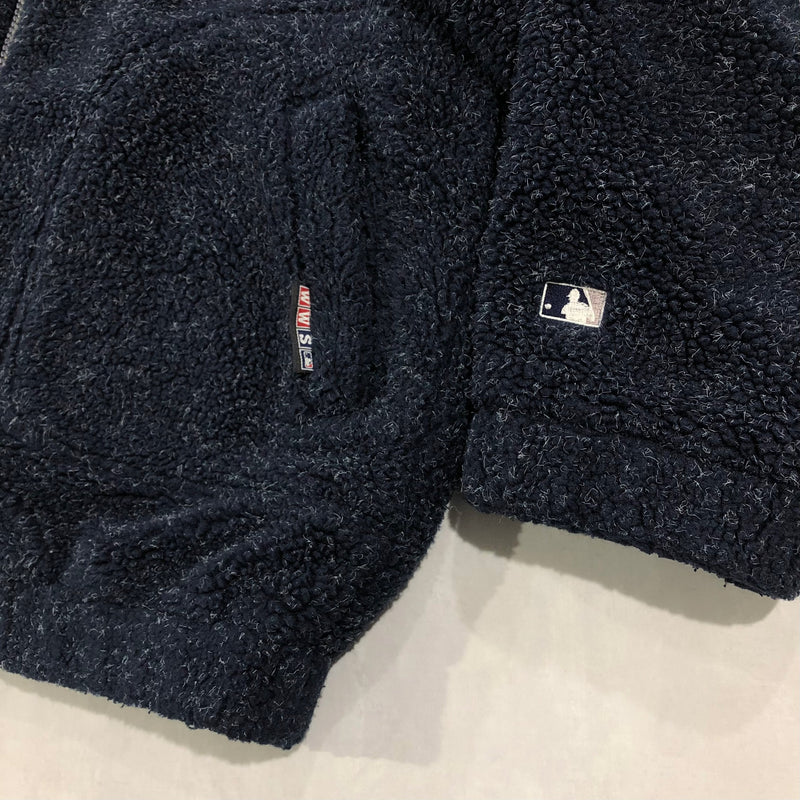 Vintage WWS MLB Sherpa Hoodie Zip Jacket New York Yankees (L/BIG-XL)