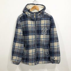 Vintage MLB Sherpa Hoodie Zip Jacket New York Yankees (M)