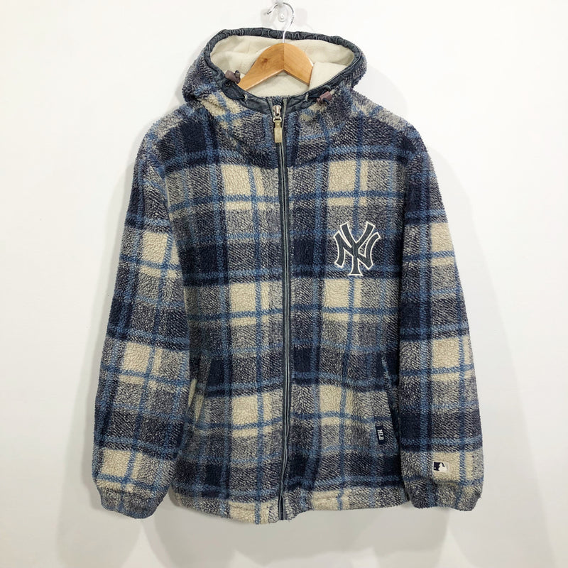 Vintage MLB Sherpa Hoodie Zip Jacket New York Yankees (M)