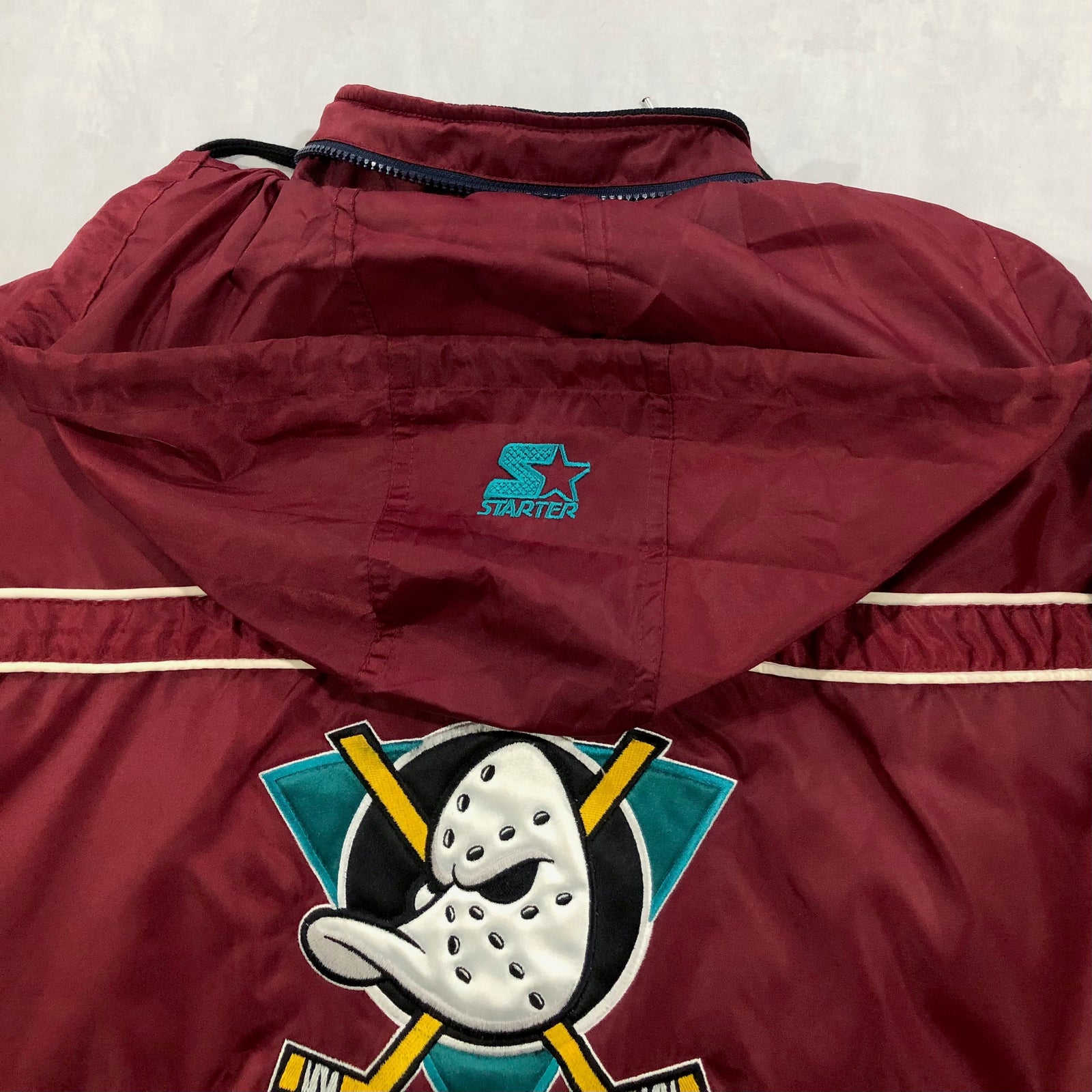 Mighty Ducks Starter jacket full zip Large Big Logo Vintage