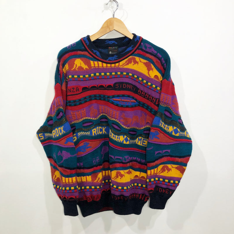 Vintage Emaroo Australia Wool Cable Knit Sweater (W/L)
