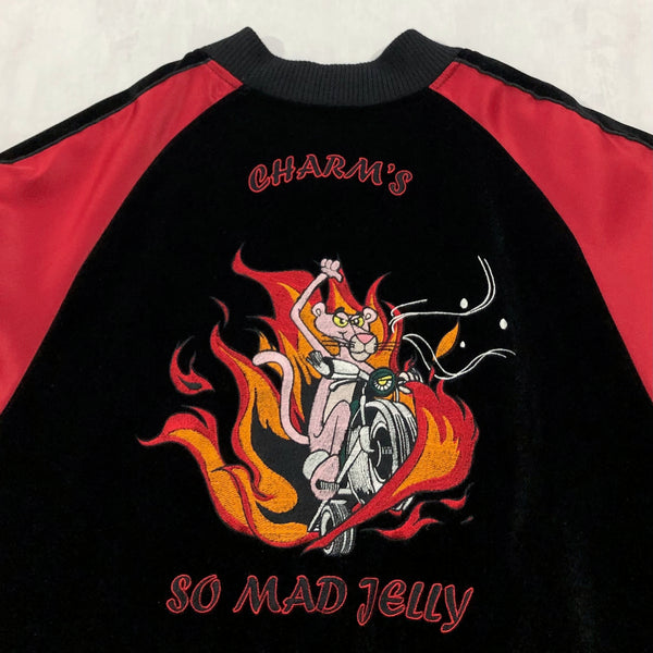 Vintage Charm's Velvet Satin Jacket The Pink Panthers (M)