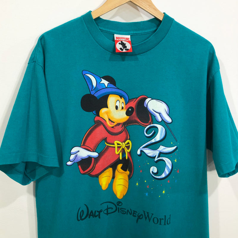 T-shirt Vintage Mickey USA Blanc - Taille M - Occasion Très Bon état - Thème Américain