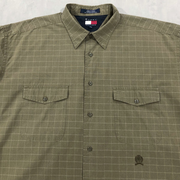 Vintage Tommy Hilfiger Shirt Lion Crest Logo (XL/BIG/TALL)