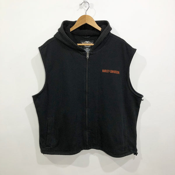 Vintage Harley Davidson Vest Hoodie (2XL)
