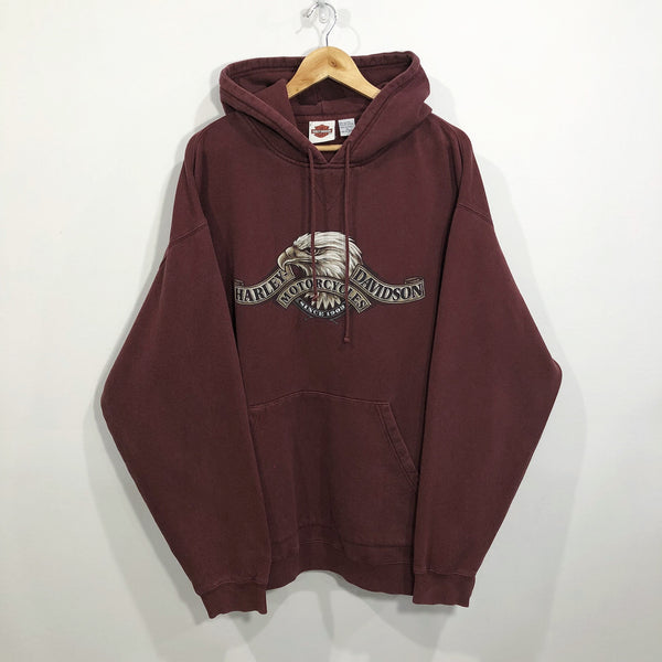 Vintage Harley Davidson Hoodie Lake Tahoe California (2XL)