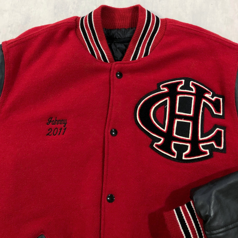 Vintaeg Wool Leather Varsity Jacket (XL)