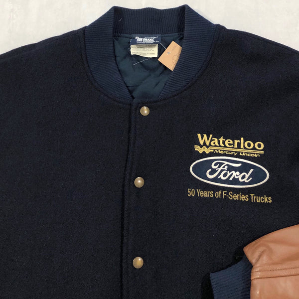 Vintage Wool Leather Varsity Jacket (XL)