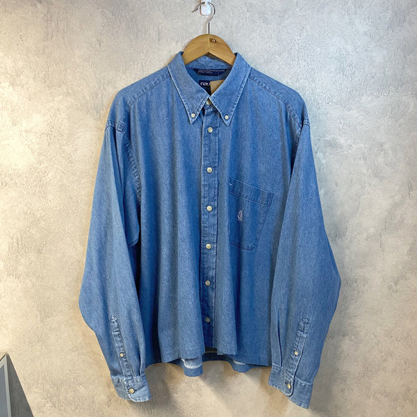[REWORKED] Vintage Nautica Cropped Denim Shirt (XL)