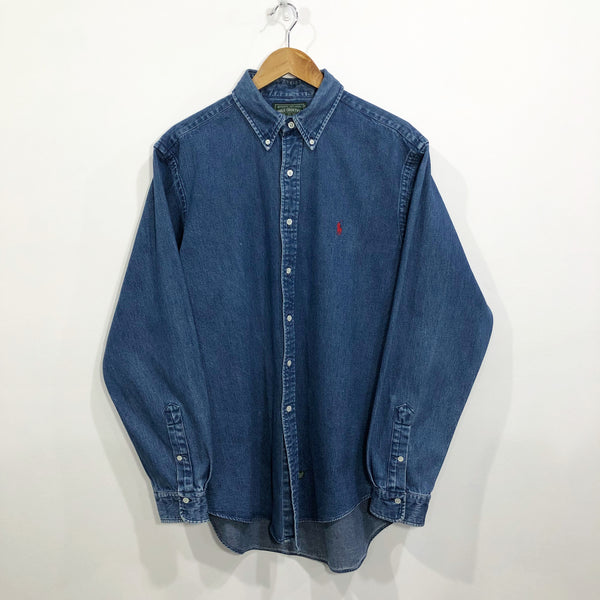 Vintage 90s Polo Country Ralph Lauren Heavy Denim Shirt (XL/TALL)