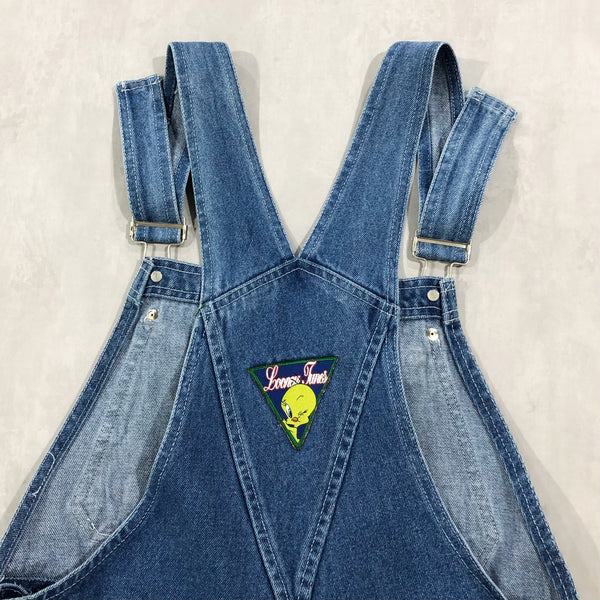 Vintage 1996 Looney Tunes Denim Overalls Tweety (W/M-L)