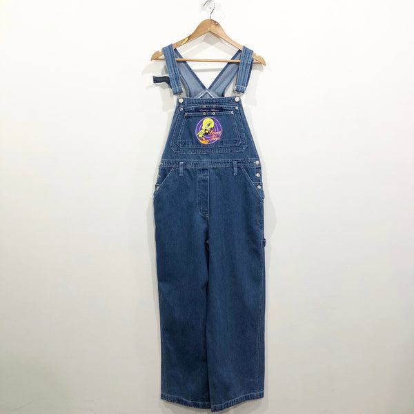 Vintage 1996 Looney Tunes Denim Overalls Tweety (W/M-L)