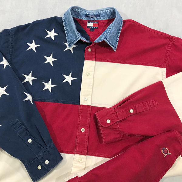 Vintage Tommy Hilfiger Shirt Lion Crest Logo (XL/TALL)