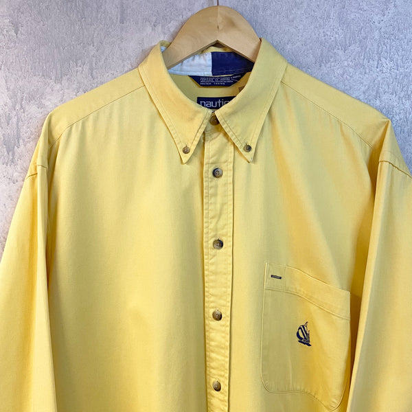 [REWORKED] Vintage Nautica Cropped Shirt (2XL)