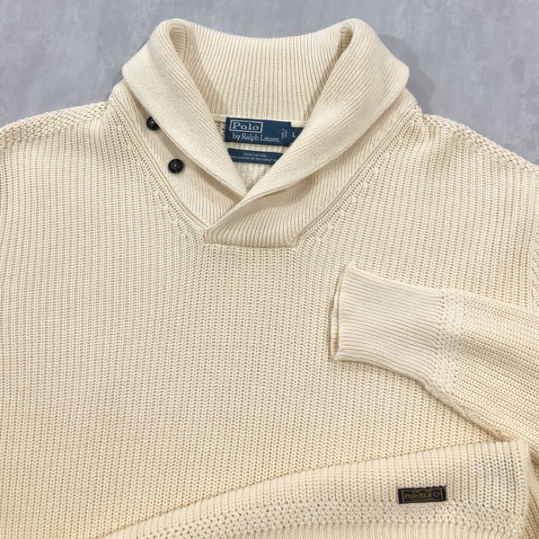 Polo Ralph Lauren Shawl Knit Sweater (L)