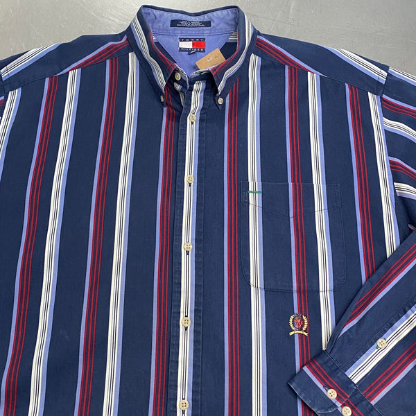 [REWORKED] Vintage Tommy Hilfiger Cropped Shirt (XL)