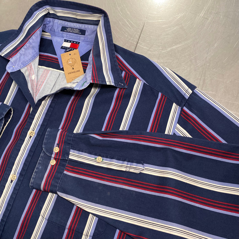 [REWORKED] Vintage Tommy Hilfiger Cropped Shirt (XL)
