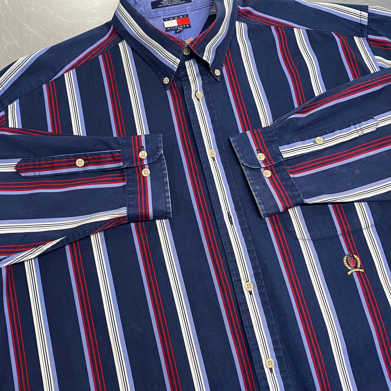 [REWORKED] Vintage Tommy Hilfiger Cropped Shirt (XL)