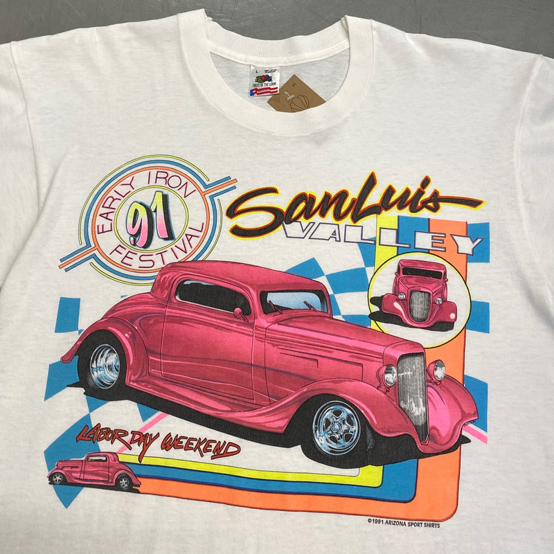 Vintage Fruit of the Loom T-Shirt 1991 Early Iron Festival USA (M)