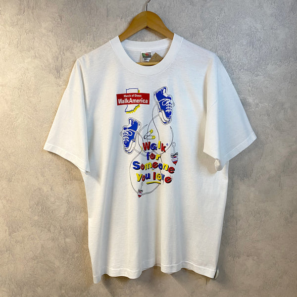 Vintage Fruit of the Loom T-Shirt Walk for Someone You love (L-XL)