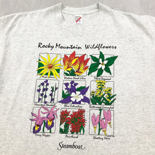 Vintage T-Shirt 1993 Rocky Mountain Wild flowers USA (XL)