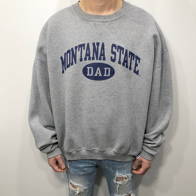 Vintage Russell Fleeced Sweatshirt Montana State Uni (L)