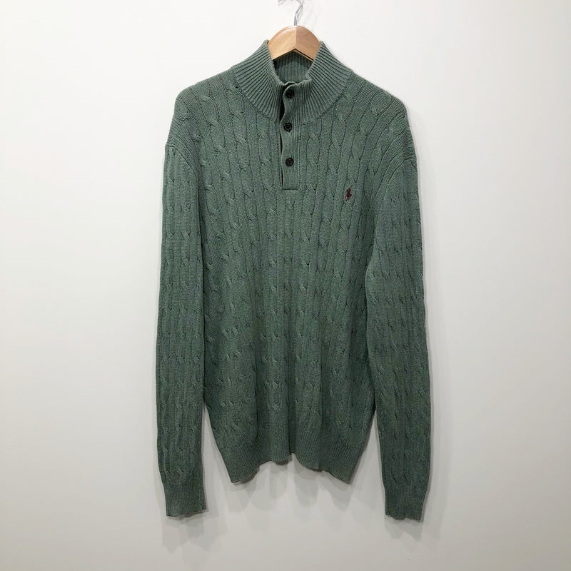 Polo Ralph Lauren Tussah Silk Knit Quarter Zip Pullover (XL)