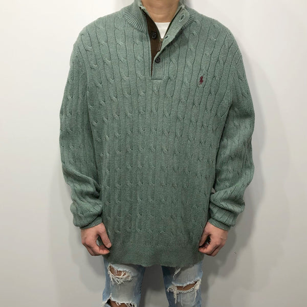 Polo Ralph Lauren Tussah Silk Knit Quarter Zip Pullover (XL)