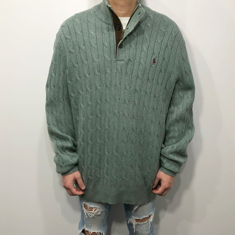 Polo Ralph Lauren Tussah Silk Knit Quarter Zip Pullover (XL)