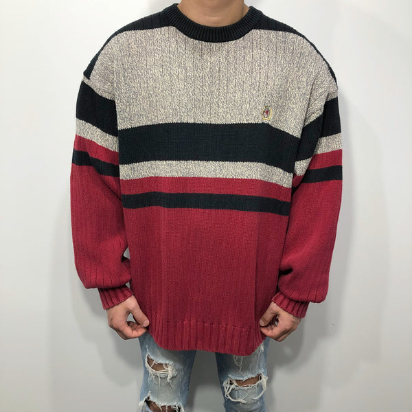 Vintage Tommy Hilfiger Knit Sweater Lion Crest Logo (XL)