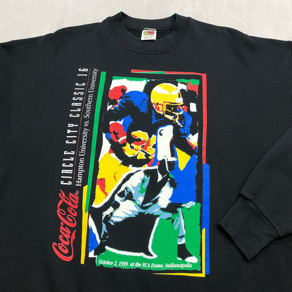 Vintage Fruit of the Loom Fleeced Sweatshirt Hampton Uni vs Southern Uni (XL/SHORT)