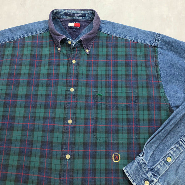 Vintage Tommy Hilfiger Shirt Lion Crest Logo (XL/TALL)