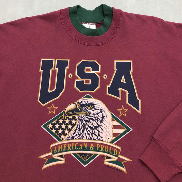 Vintage Sleeved Sweatshirt USA (XL)