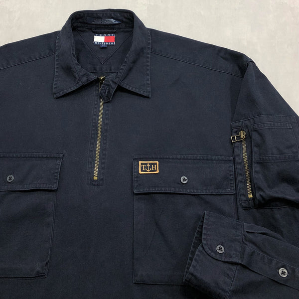 Vintage Tommy Hilfiger Quarter Zip Shirt (XL/TALL)