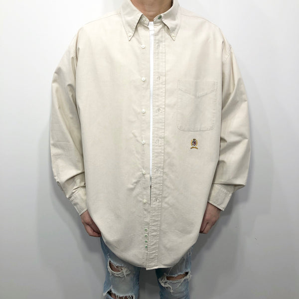 Vintage Tommy Hilfiger Shirt Lion Crest Logo (XL/BIG/TALL)