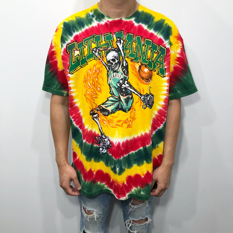 [NEW] Grateful Dead Tie-Dye T-Shirt Basketball (S, L)