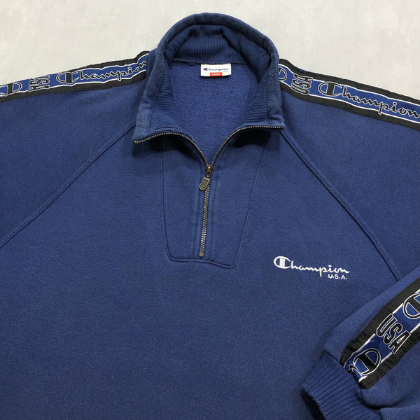 Vintage Champion USA Fleeced Quarter Zip Sweatshirt (XL)