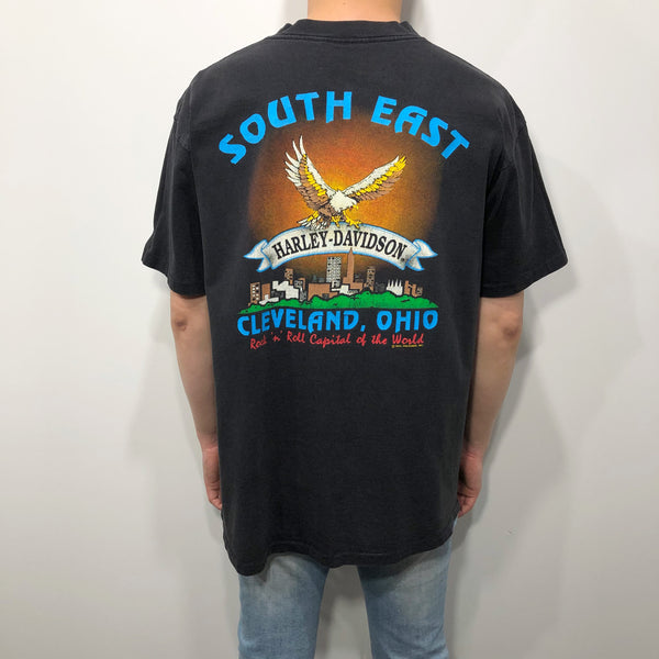 Harley Davidson T-Shirt 1990 Cleveland Ohio USA (L)