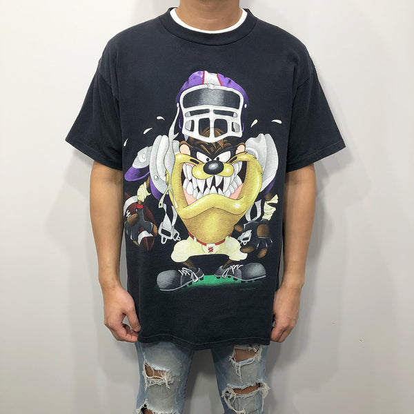 Vintage 90's T-Shirt Taz Football USA (L)