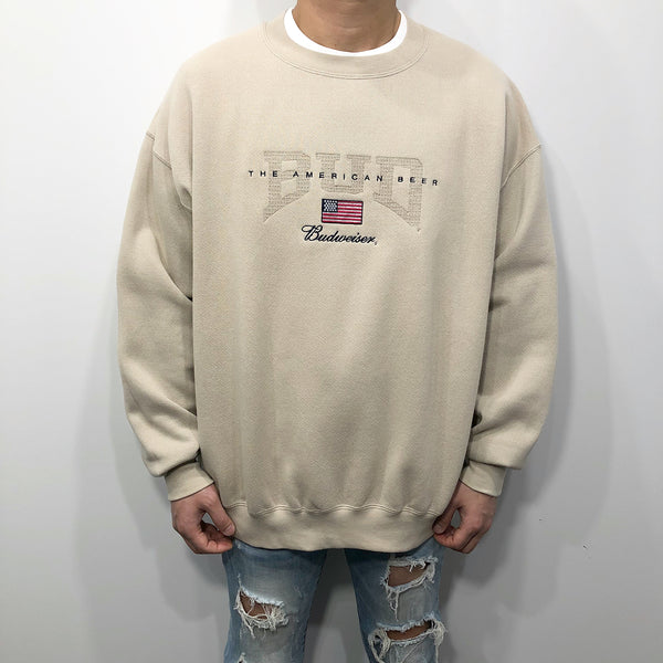 Vintage Jansport Fleeced Sweatshirt The American Beer Budweiser (L/BIG-XL)