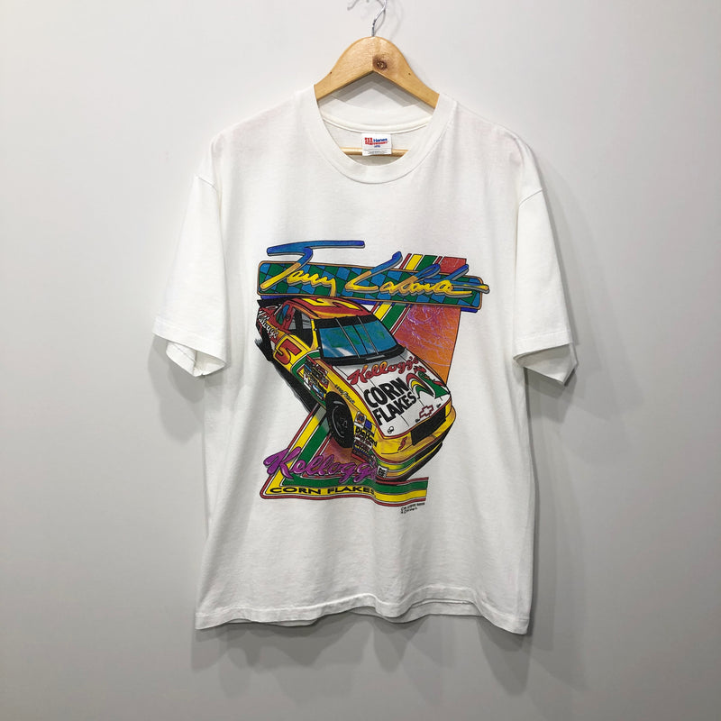 Vintage Hanes T-Shirt 1993 Kellogg's Corn Flackes #5 Tony Labende (L)