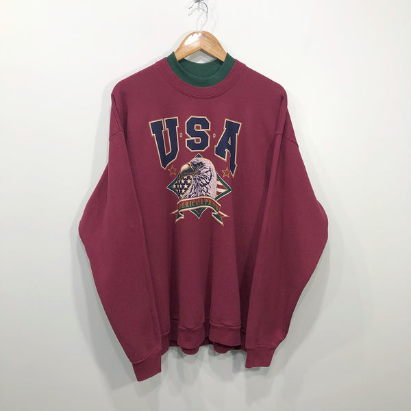 Vintage Sleeved Sweatshirt USA (XL)